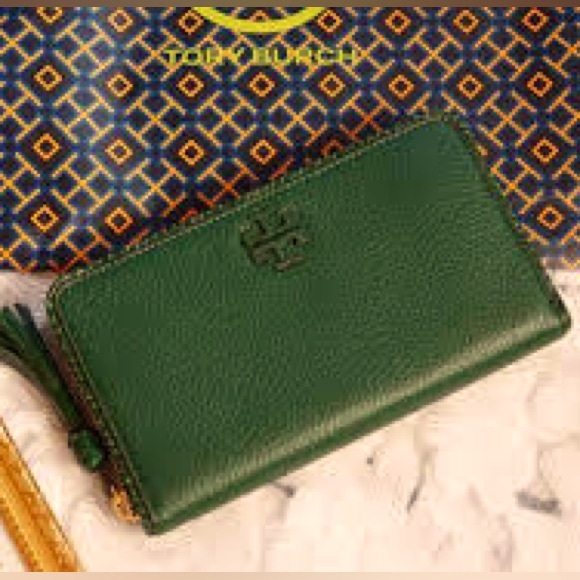 TORY BURCH TAYLOR ZIP WALLET GREEN - Picture 3 of 4